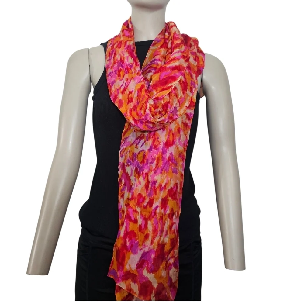 Jones New York Women’s Long Rectangle Tie Dye Scarf Multicolor
